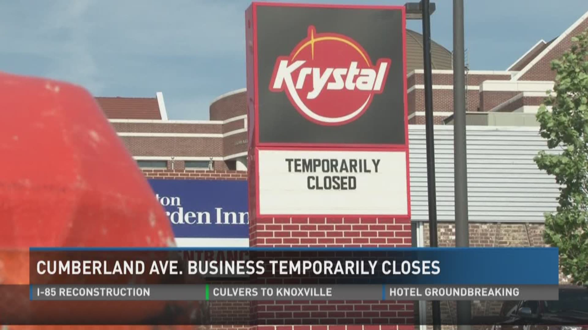 The Cumberland Avenue construction has temporarily closed a Krystal due to lack of business.