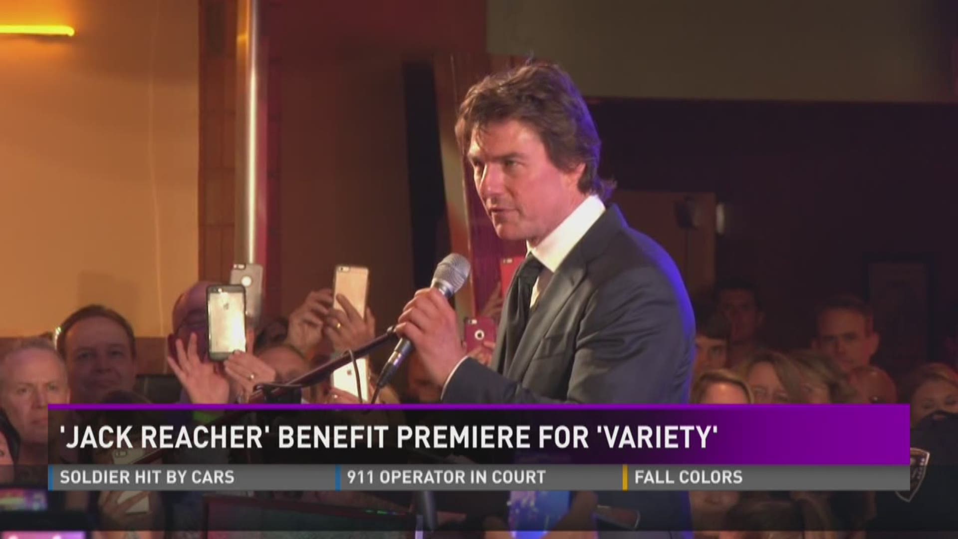 Oct. 17, 2016: Tom Cruise attended a benefit premiere for his new "Jack Reacher" movie in Knoxville to benefit Variety children's charity.