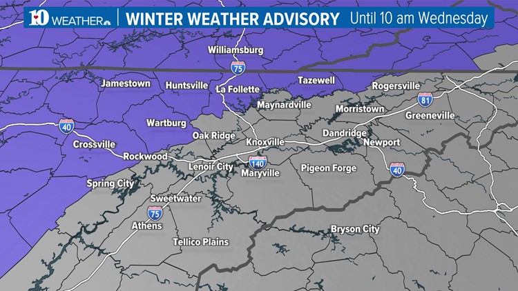 Icy night conditions expected into Wednesday morning
