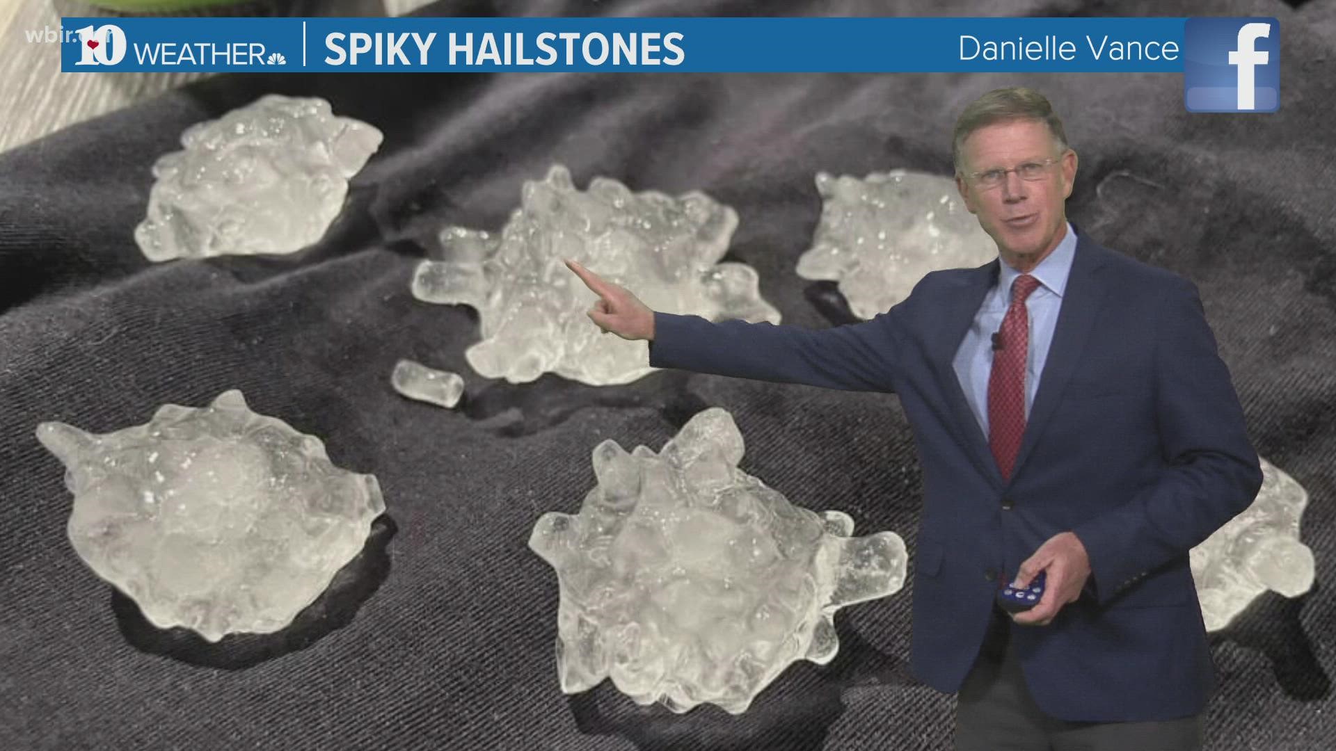 The shape and size of hail largely depend on the path of the storm and how strong the updraft is.