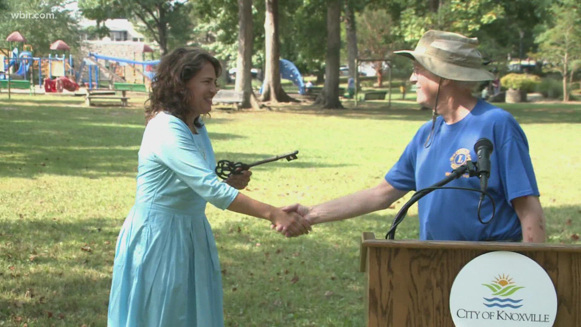 The fountain city lions club officially handed the key to the fountain city park and lake to the city of Knoxville.