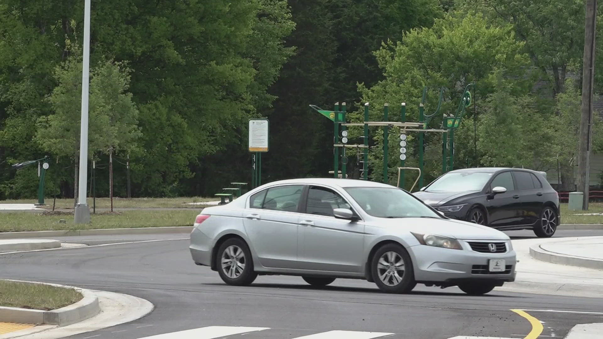 While the social media group makes jokes about workout equipment placed near a new roundabout in Powell, some said they're concerned it could lead to a crash.