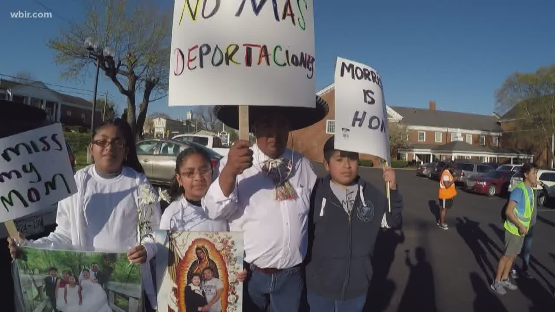 April 12, 2018: The Morristown community held a march in support of undocumented immigrants who were swept up in a federal raid.