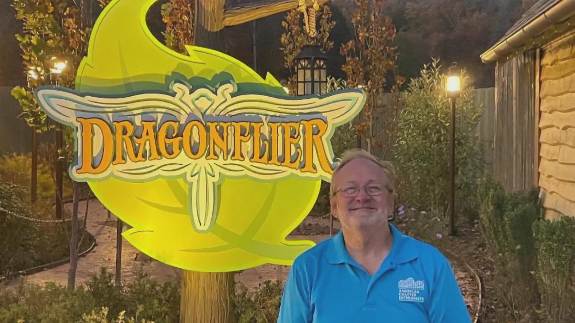 65-year-old rollercoaster enthusiast, Chip Grub, ended up setting the record for the most rides on the Dragonflier.