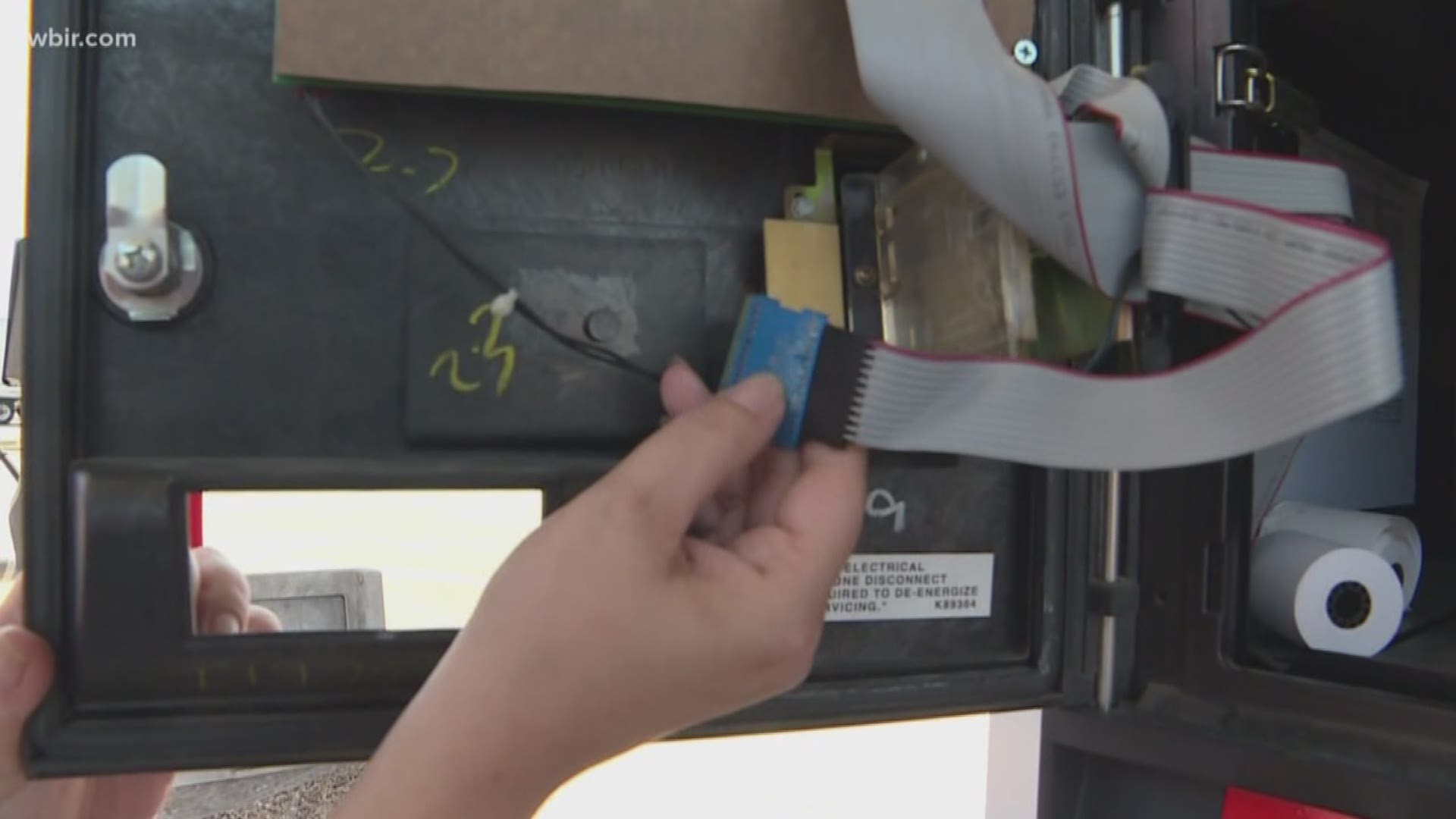 Authorities warn there could be hundreds of people who fell victim to a gas pump skimmer operation  spanning up to three states. Eight skimmers were found in a North Knoxville apartment yesterday --  along with magnetic card readers and nearly 18-thousand dollars in cash.