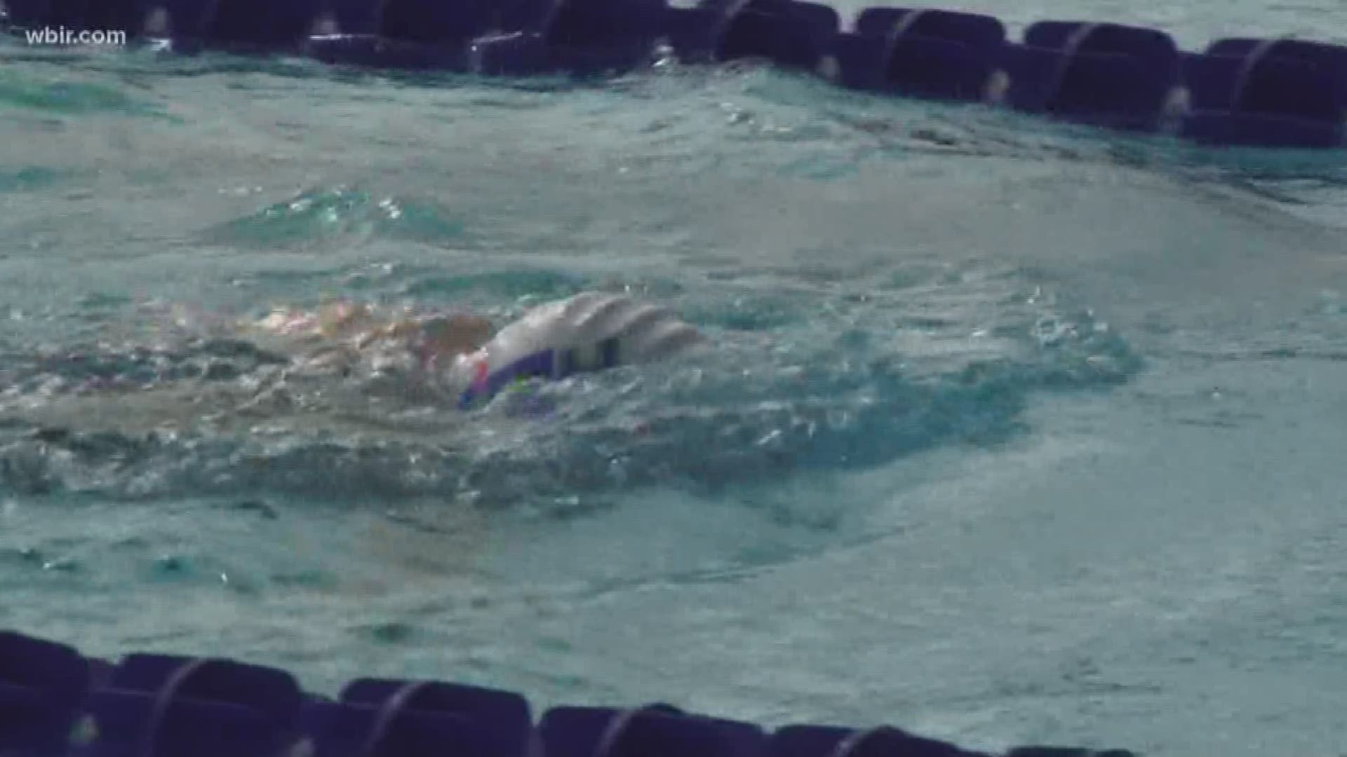 Young swimmers dove into the water at the Smoky Mountain Invitational swim meet.
