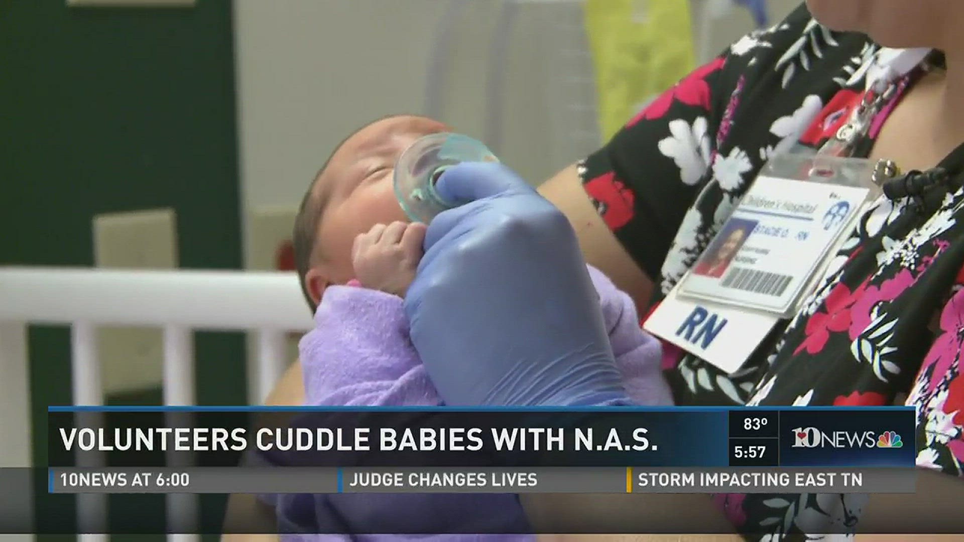 Oct. 5, 2016: Volunteer cuddlers at Children's Hospital help comfort babies suffering from Neonatal Abstinence Syndrome.