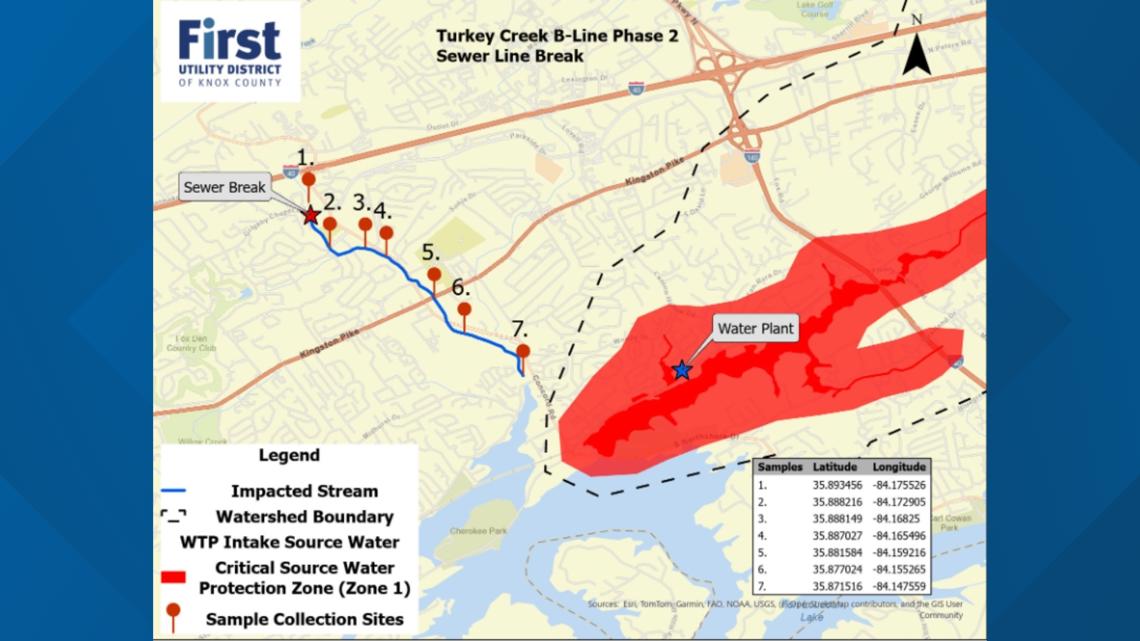 First Utility District is testing the E. coli levels in Turkey Creek following a sewer leak.