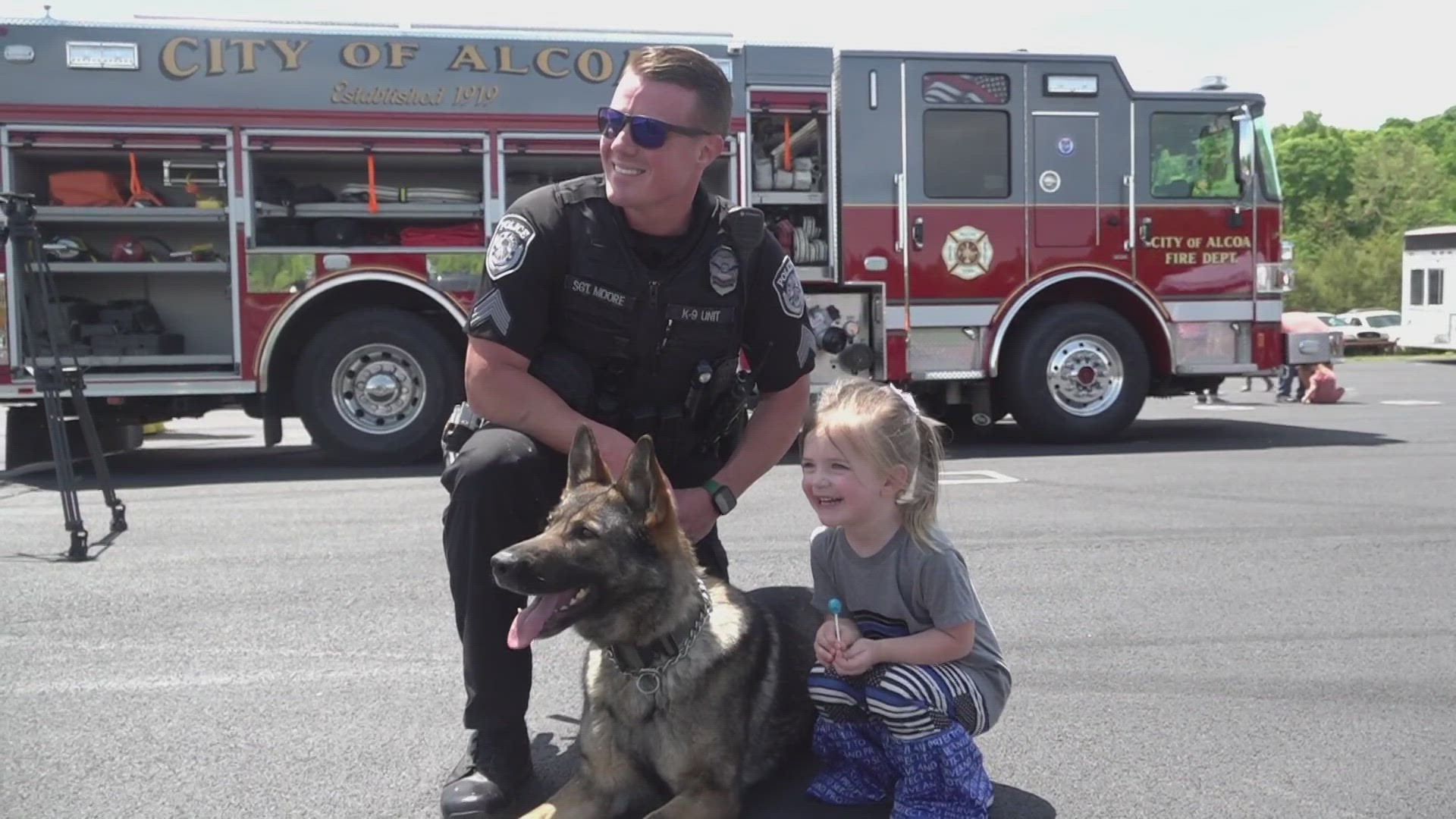 Blount County officials had a K9 demonstration and a smokehouse from the fire department so those could see how first responders do their jobs.