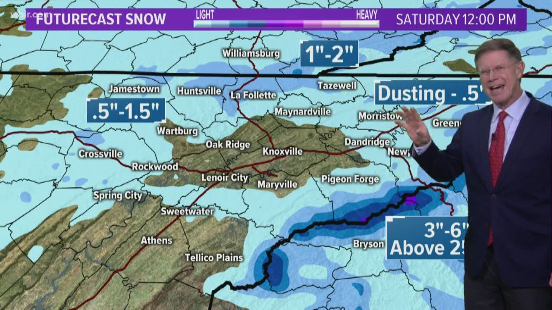 WINTER WEATHER ADVISORIES will be in effect for parts of the Cumberland Plateau, SE Kentucky and the Mountains on Friday. No advisories for the Valley.