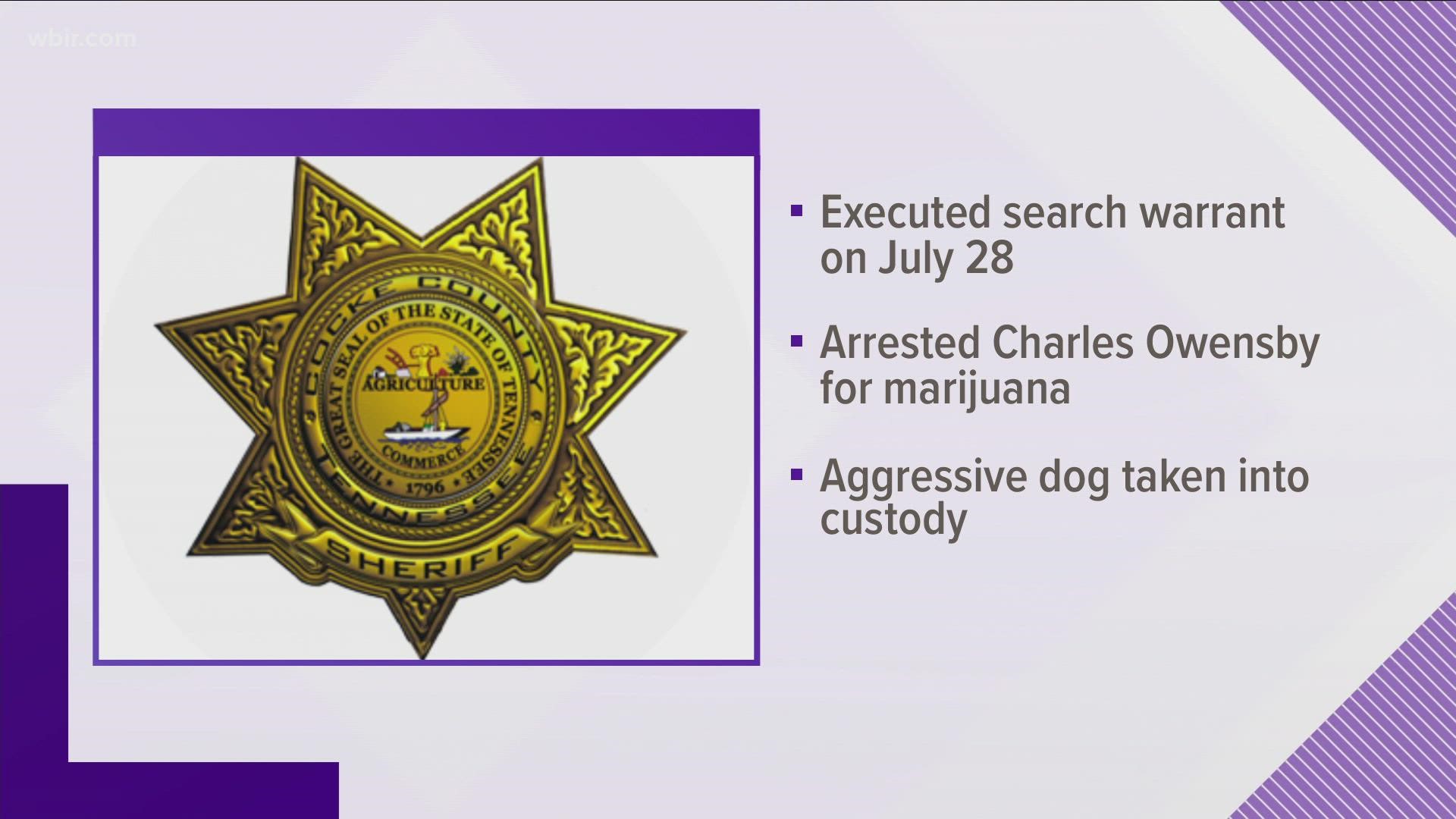 Authorities say a dog from a home in Cocke County followed by a search by a SWAT team.