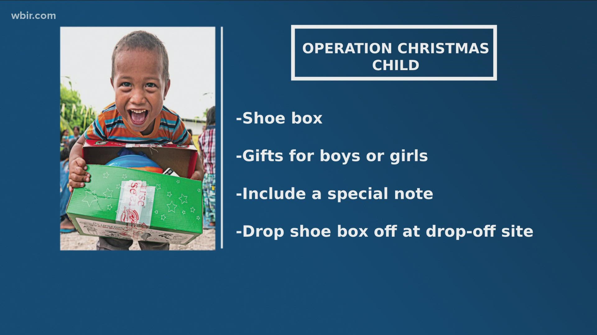 Operation Christmas Child is a nationwide effort to provide kids all over the world with a Christmas gift.