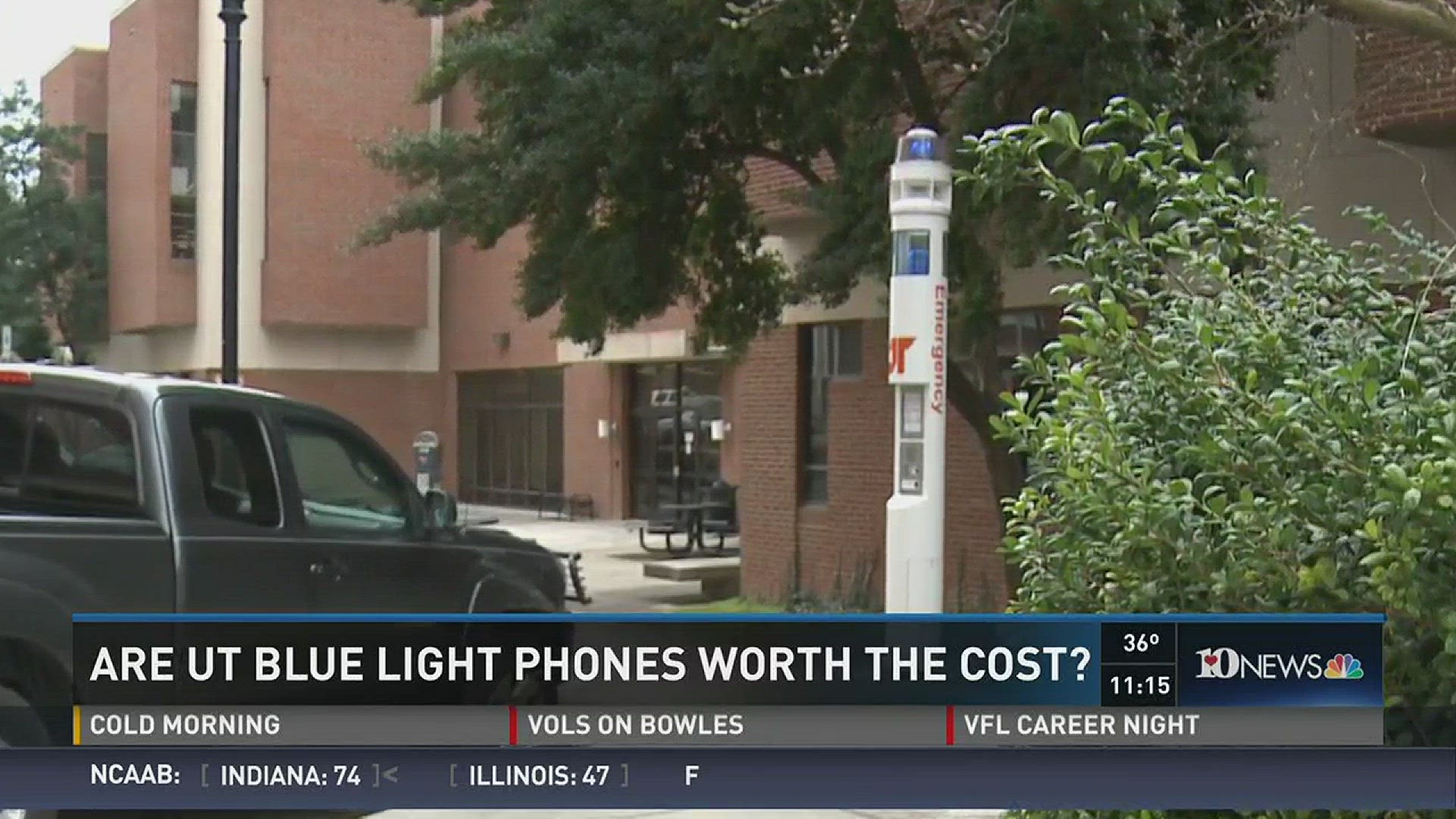 Some question the value and cost of the campus blue light phones at UT. Feb. 25, 2016