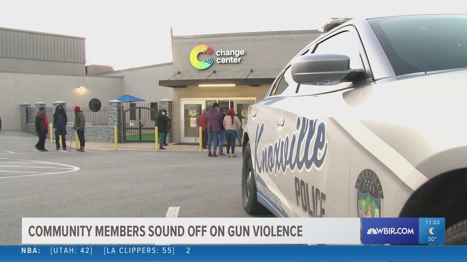 Community members demanded action in a meeting at the Change Center after recent gun violence in Knoxville.