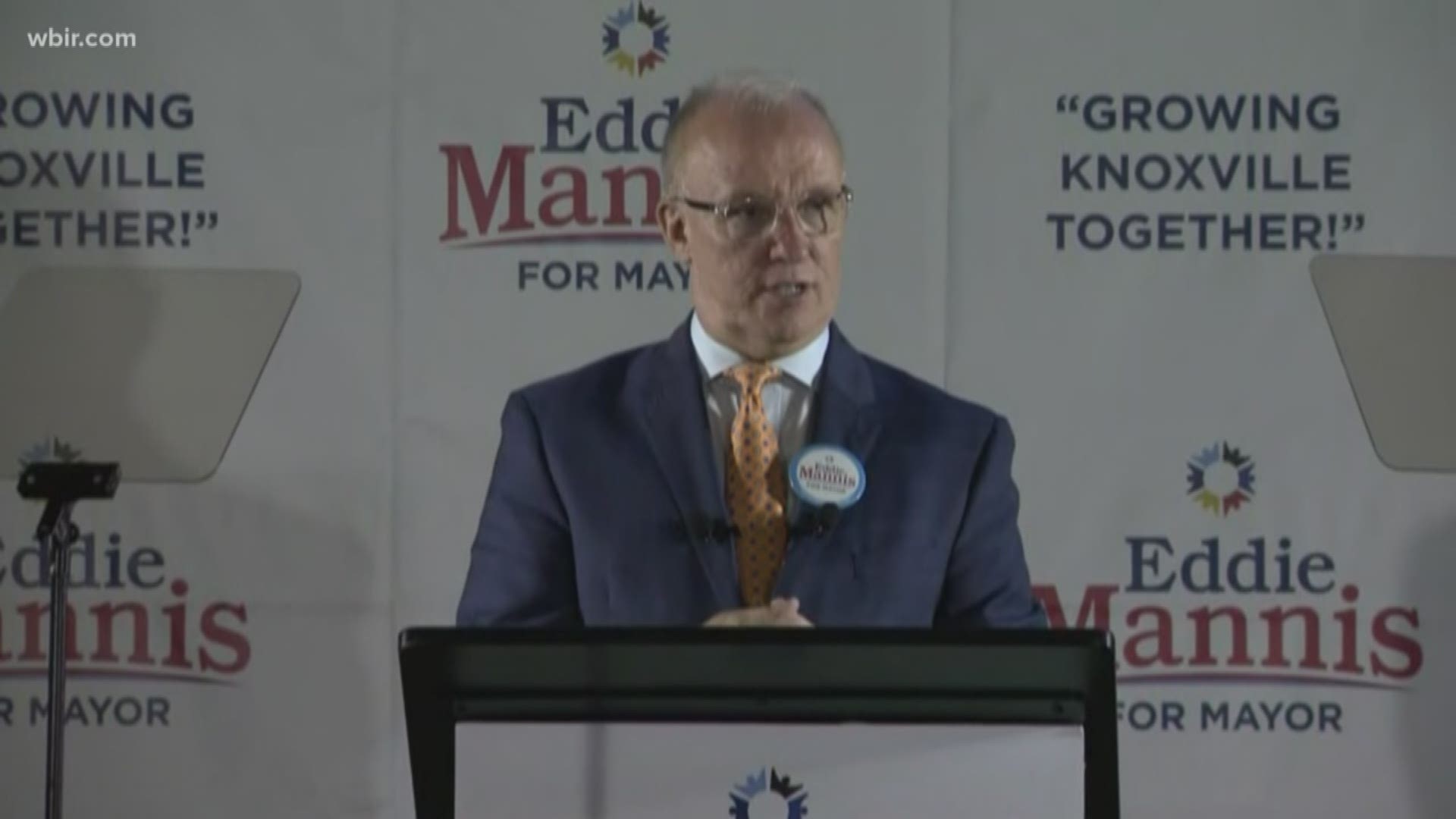 Eddie Mannis took the stage after his primary win to address his supporters, and looks ahead to the November elections.