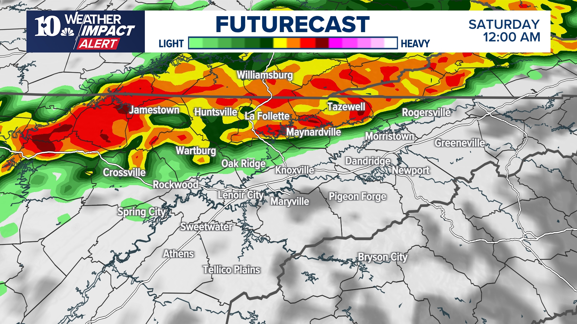 10Weather Impact Alert Severe storms possible in most of East TN