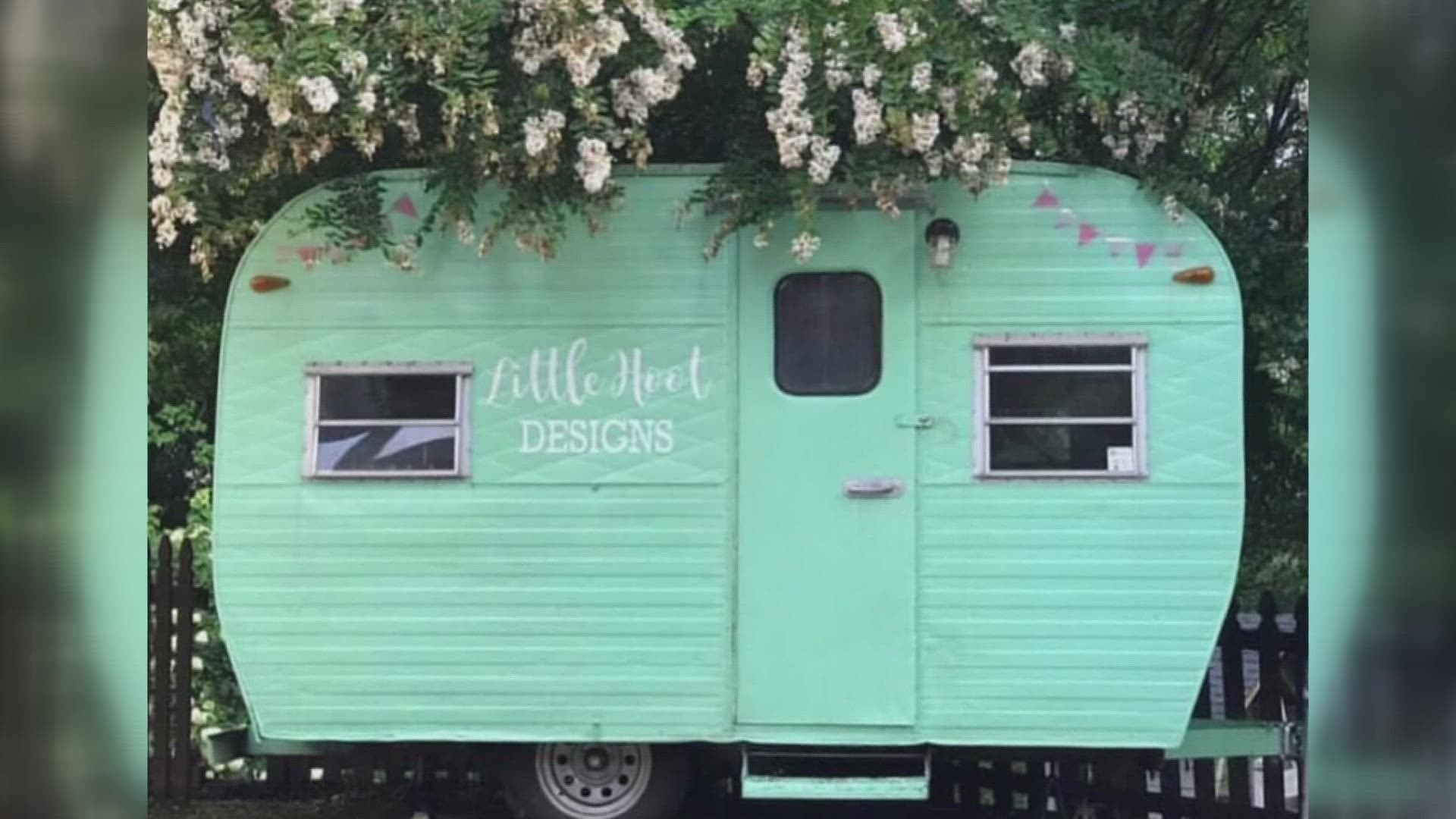 "If you have any tips or see a cute mint boutique camper, or a freshly painted puke brown one with sparkle trying to burst out, please contact me!"