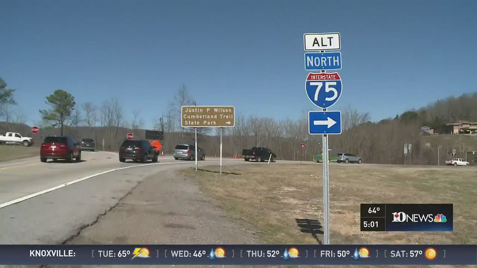 Drivers are forced to take long detours after a rock slide on Friday closed I-75 in Campbell County