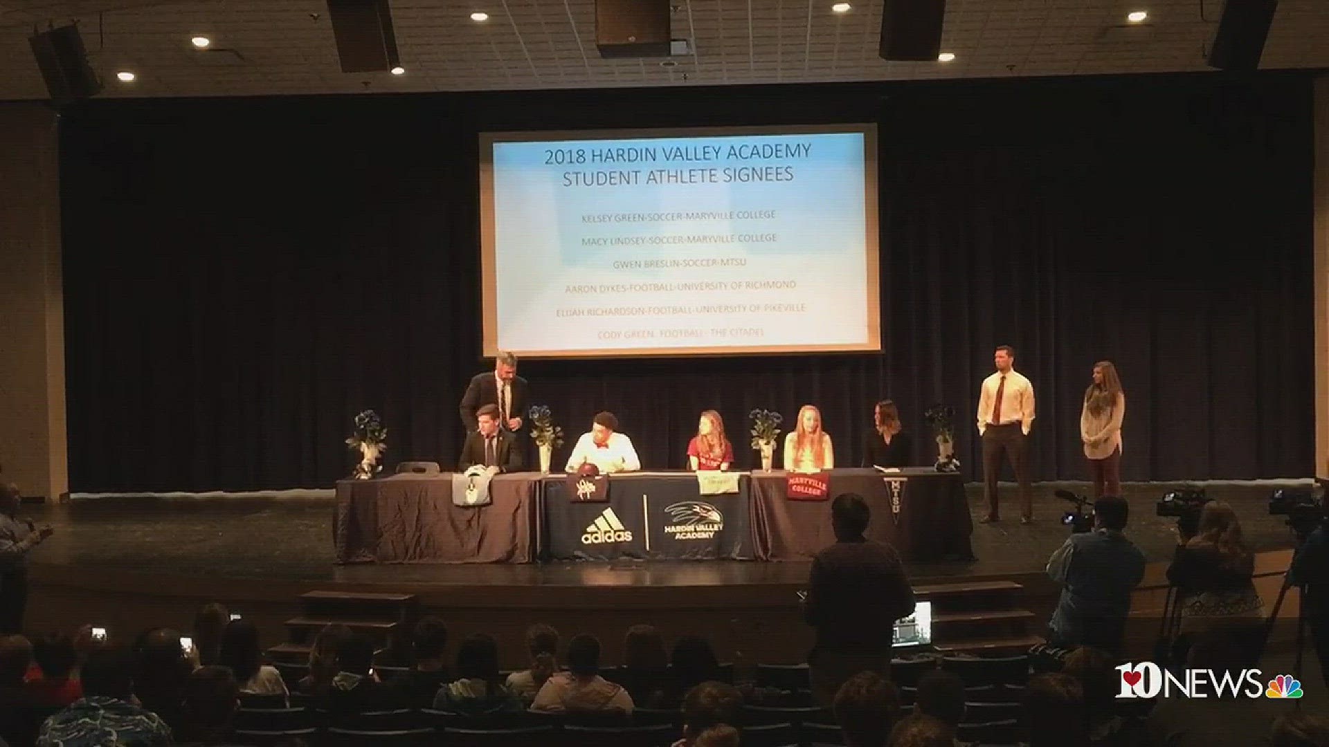 The Hardin Valley Hawks sign their national letters of intent.