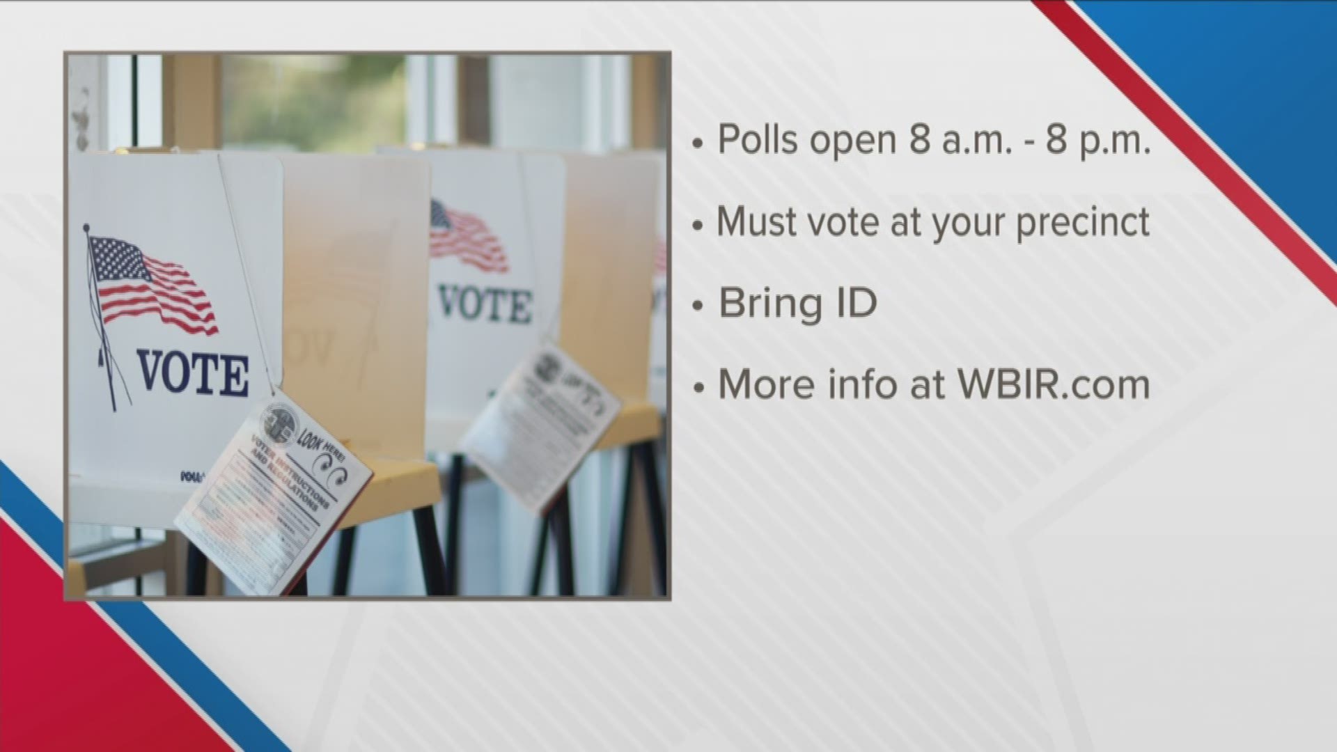 The polls will be open from 8 a.m.- 8 p.m. in Knoxville for Election Day.