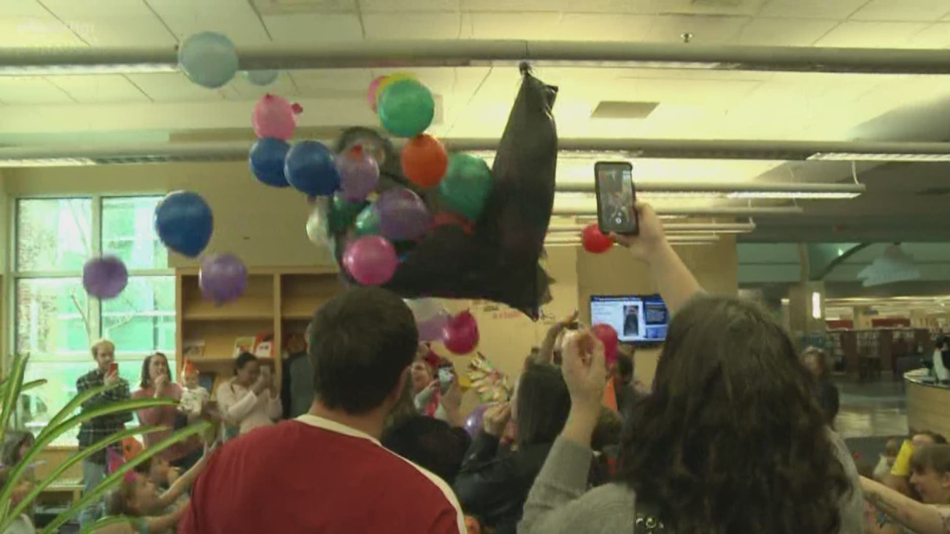 Families gathered at the library to celebrate the new year without pushing back bedtime.