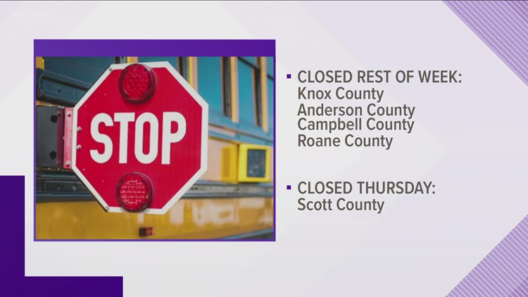 Jan. 19, 2022: Several East TN schools closed for illness or weather for remainder of week