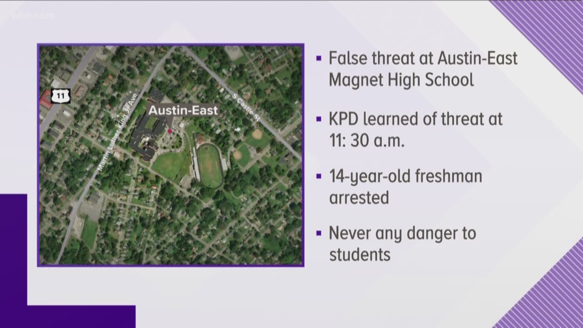Knoxville police say an Austin-East Magnet High School student is facing charges -- accused of making a false gun report.