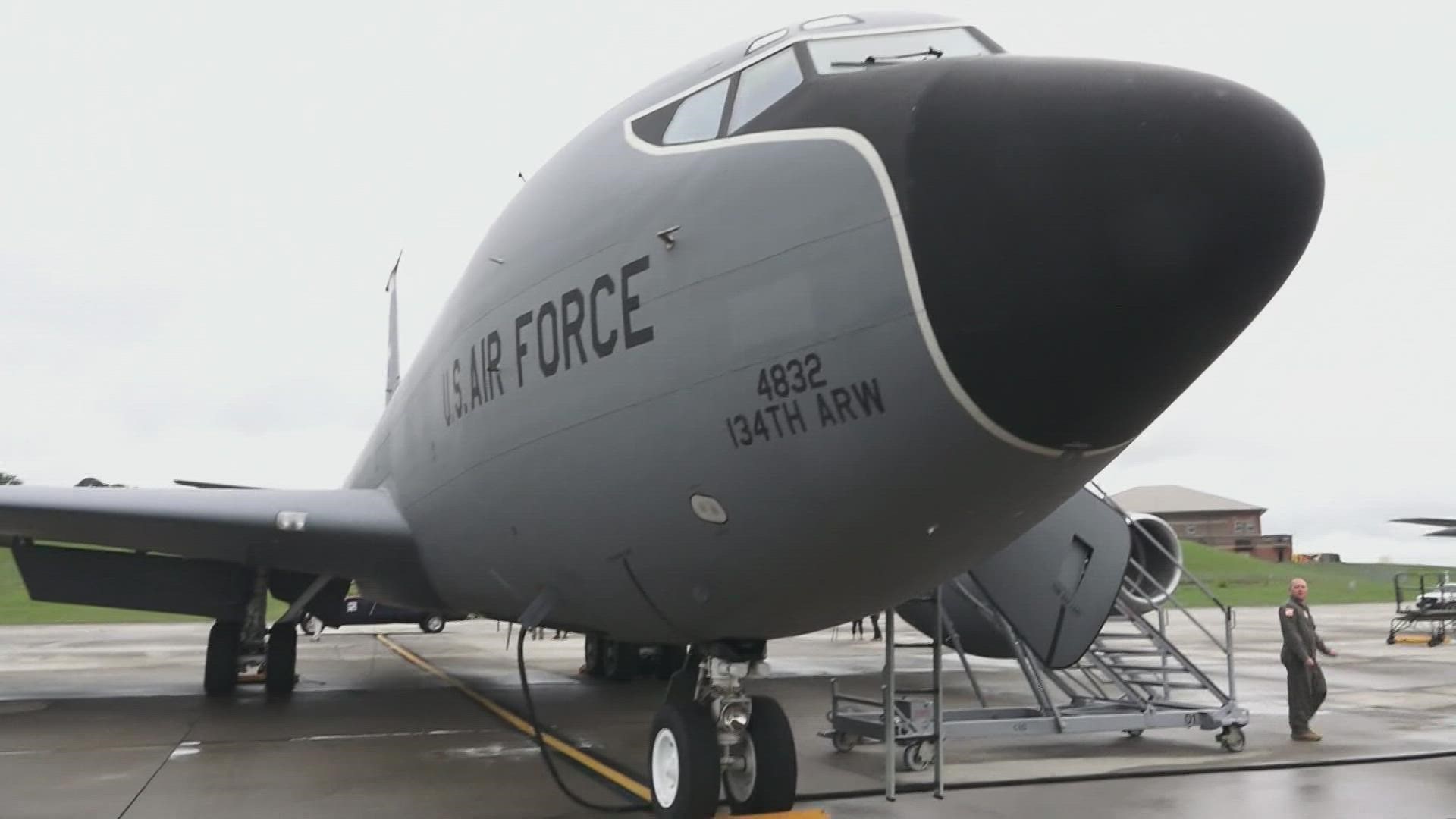 The unit flies the KC-135 tanker, the newest of which is 57 years old.
