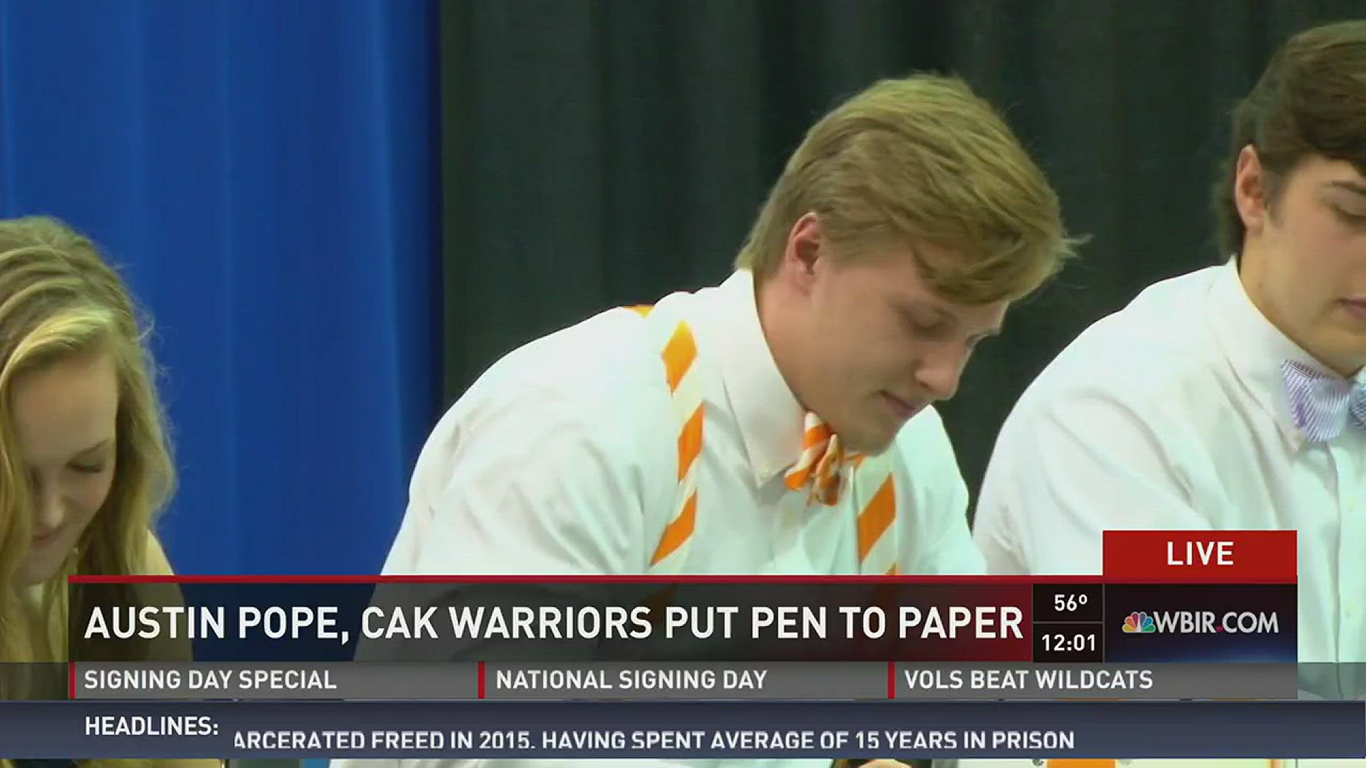 Austin Pope signed his national letter of intent to play football at Tennessee.