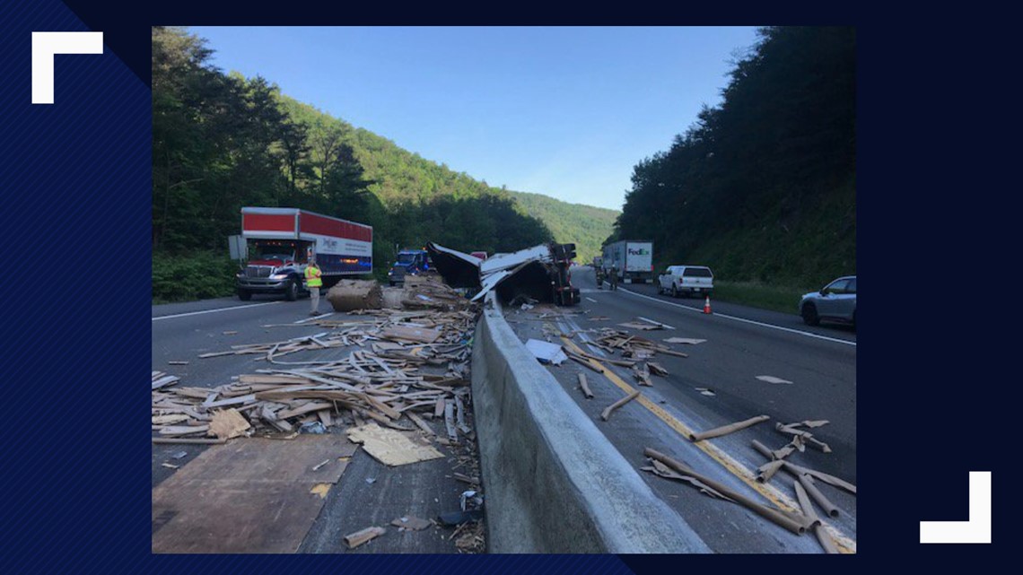 Overturned tractor-trailer causes major delays on I-40 | wbir.com