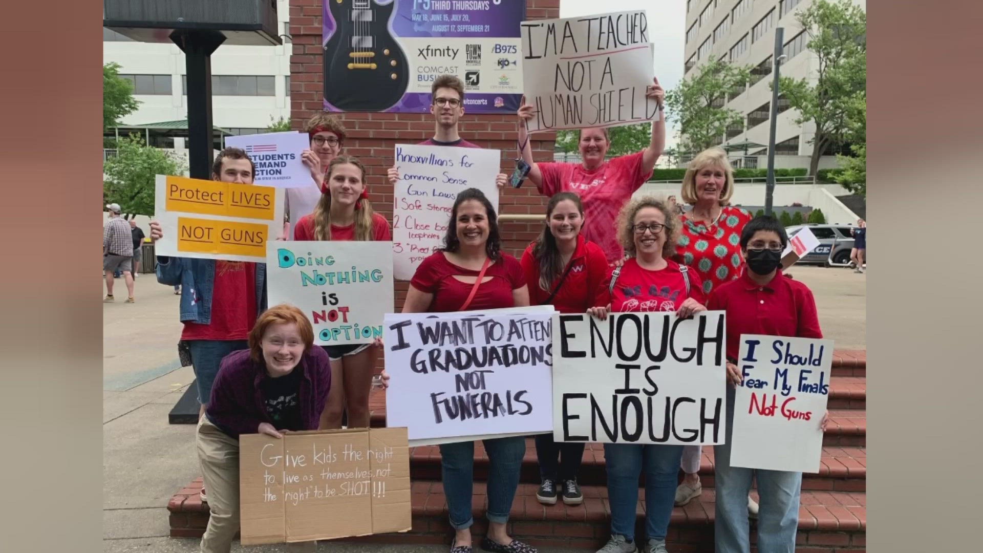 Friday night's Market Square rally was proposed by high school students wanting to see changes in the state's gun laws.