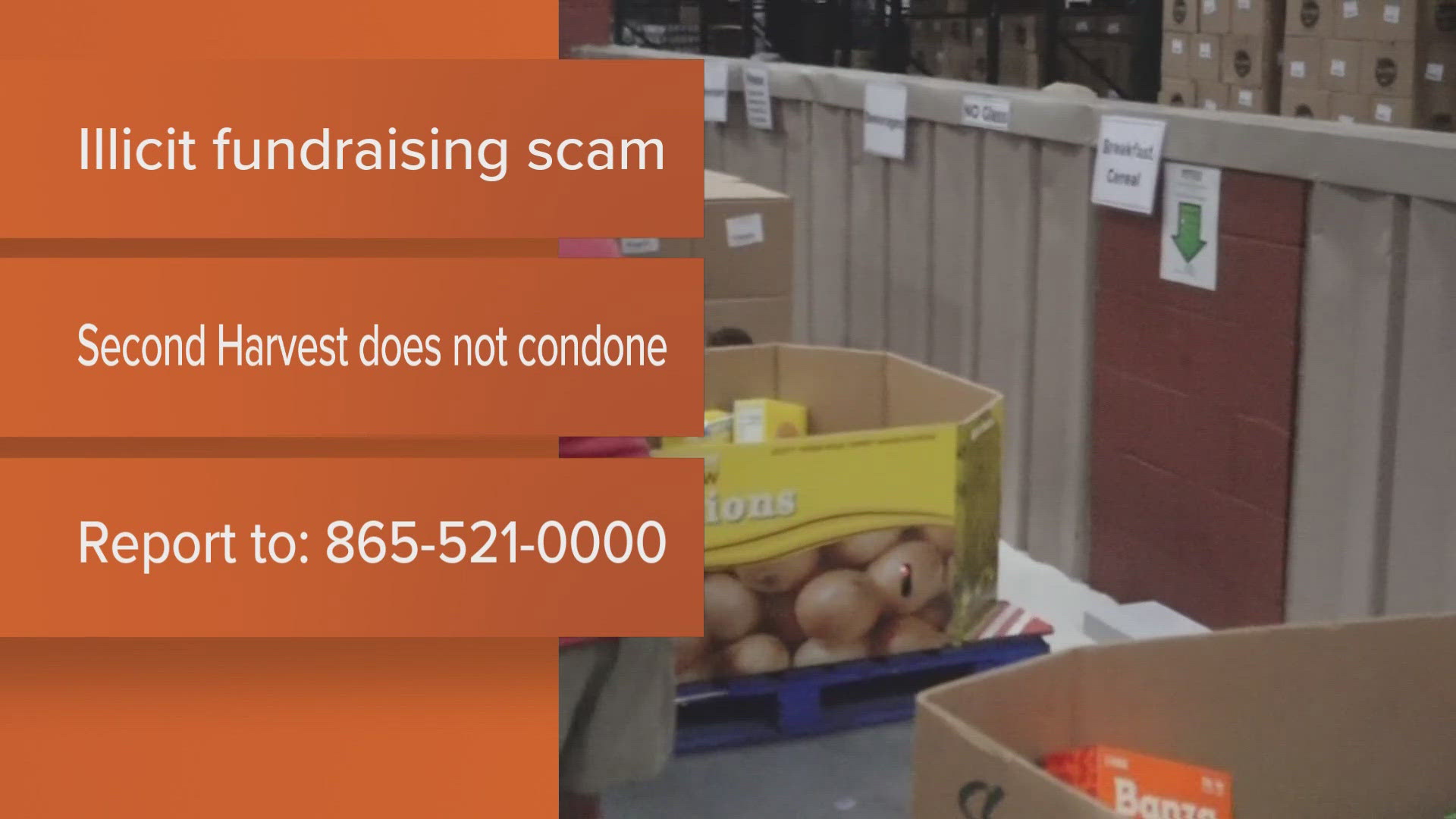 Leaders with the Second Harvest Food Bank warn about a recent scam targeting donors.