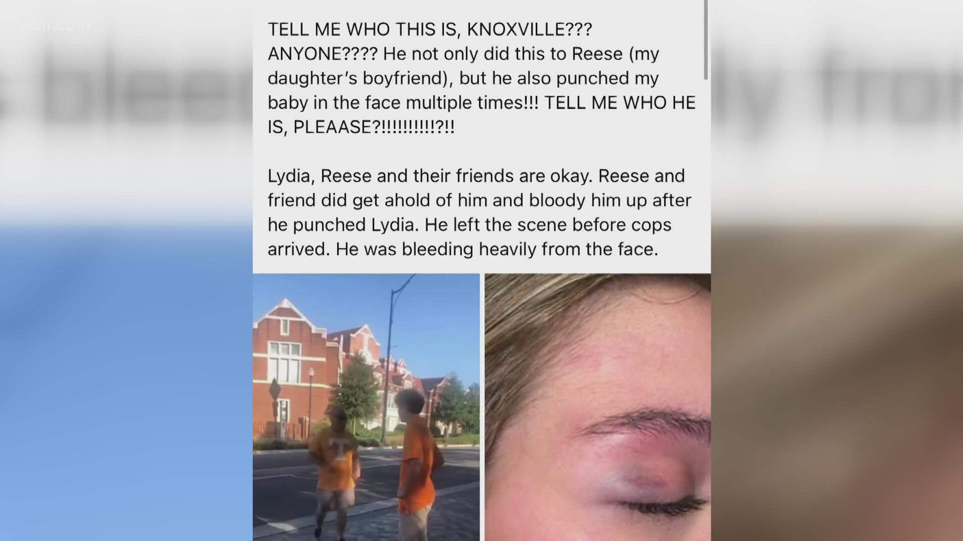 The man is accused of hitting a UT student in the face after last weekend's football game.