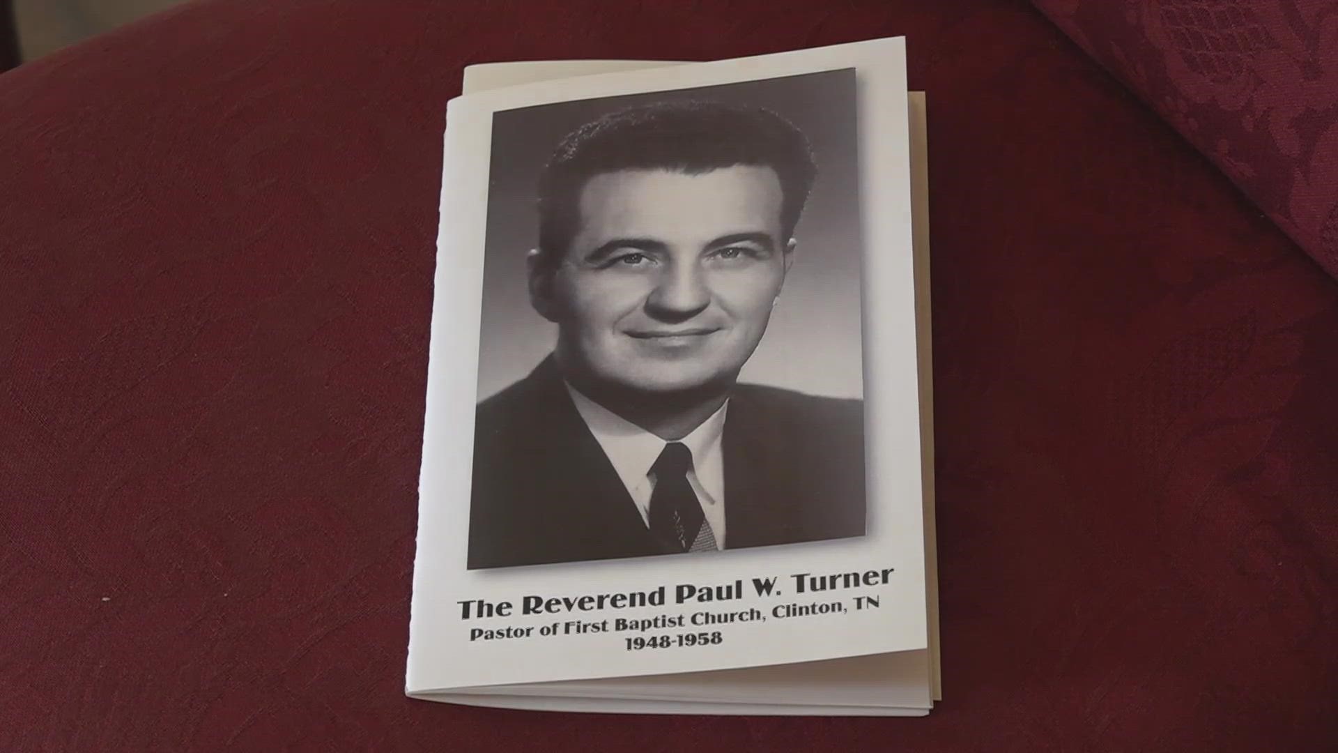 The First Baptist Church in Clinton honored Reverend Paul Turner for his role in the Clinton 12.