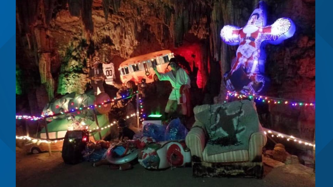 Speak with Santa during Christmas in The Cave at the Historic Cherokee Caverns