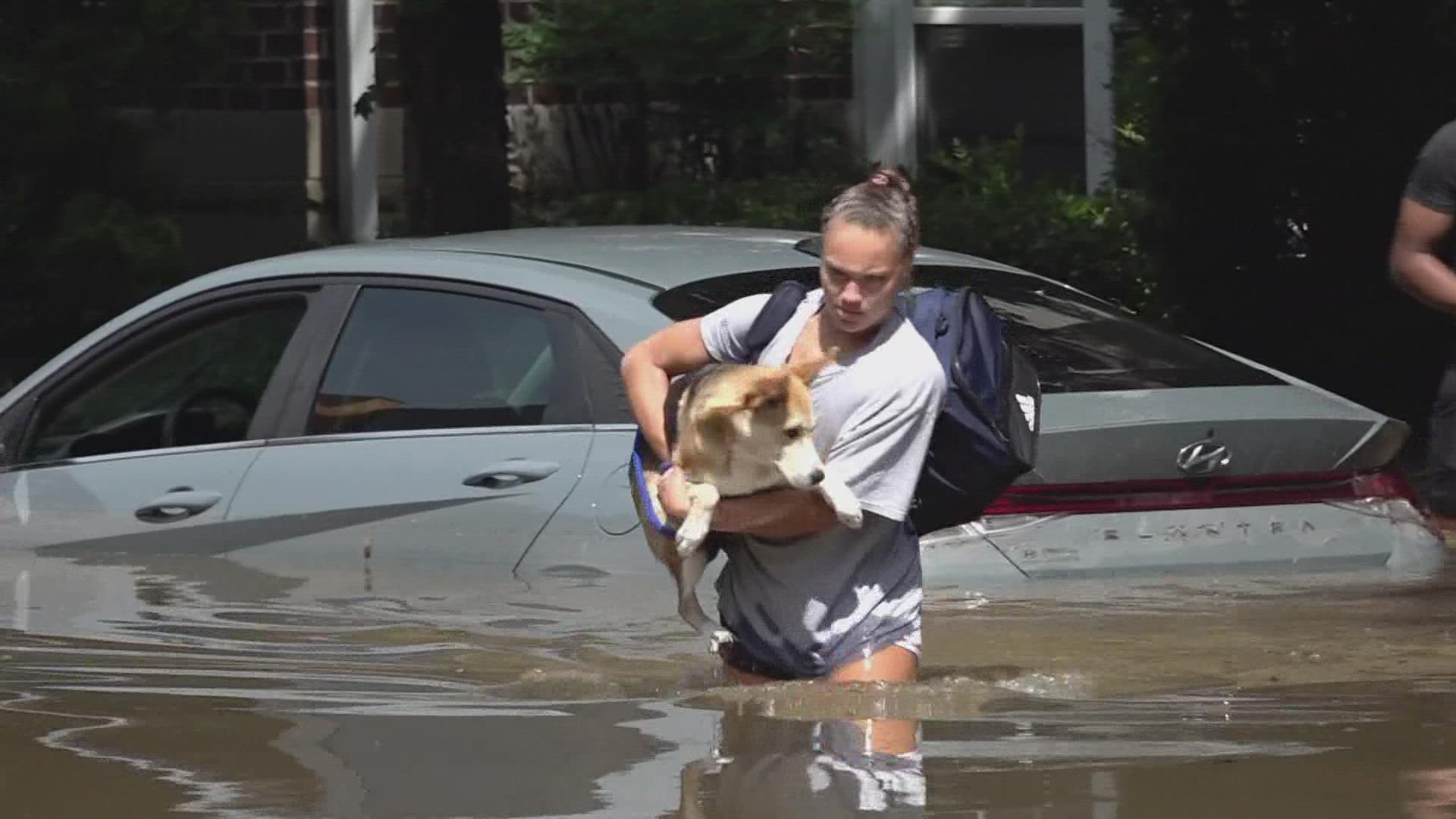 They found a leather chair, bikes and jackets in the pipes, creating the blockage that caused all of the flooding near university apartments last week