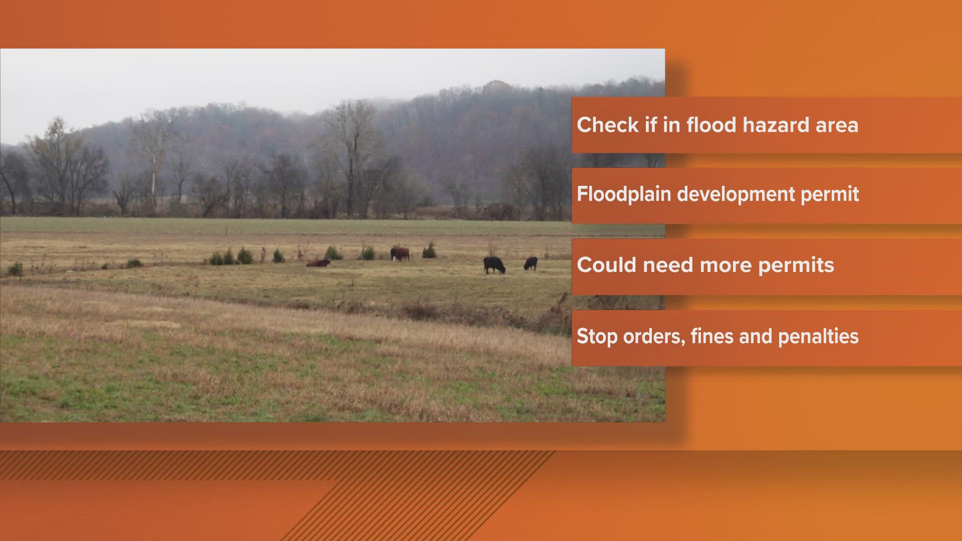 FEMA says that if you live in a flood-hazard area, you must get a floodplain development permit.