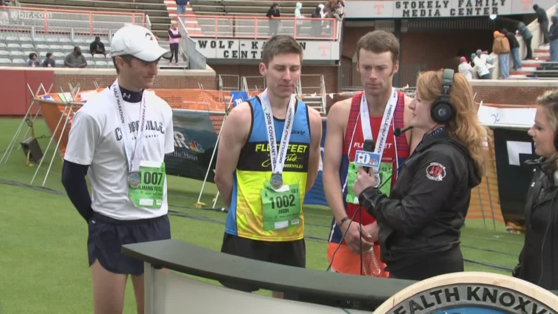 The top three half-marathon winners talk about the race.