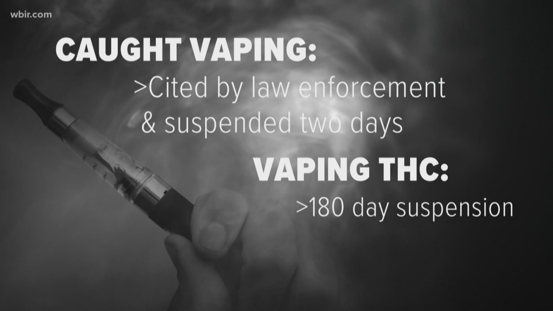 Under the new policy, the school is taking a zero-tolerance policy for vaping THC which will result in a 180-day suspension with alternative placement.