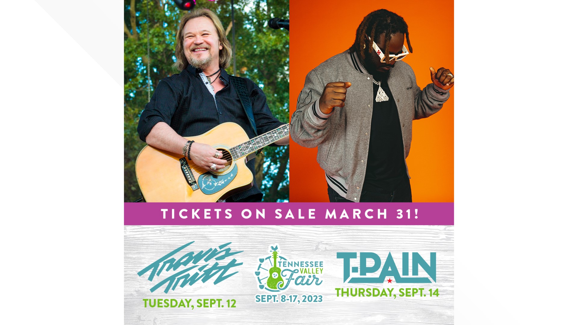 Travis Tritt, TPain coming to Knoxville for Tennessee Valley Fair