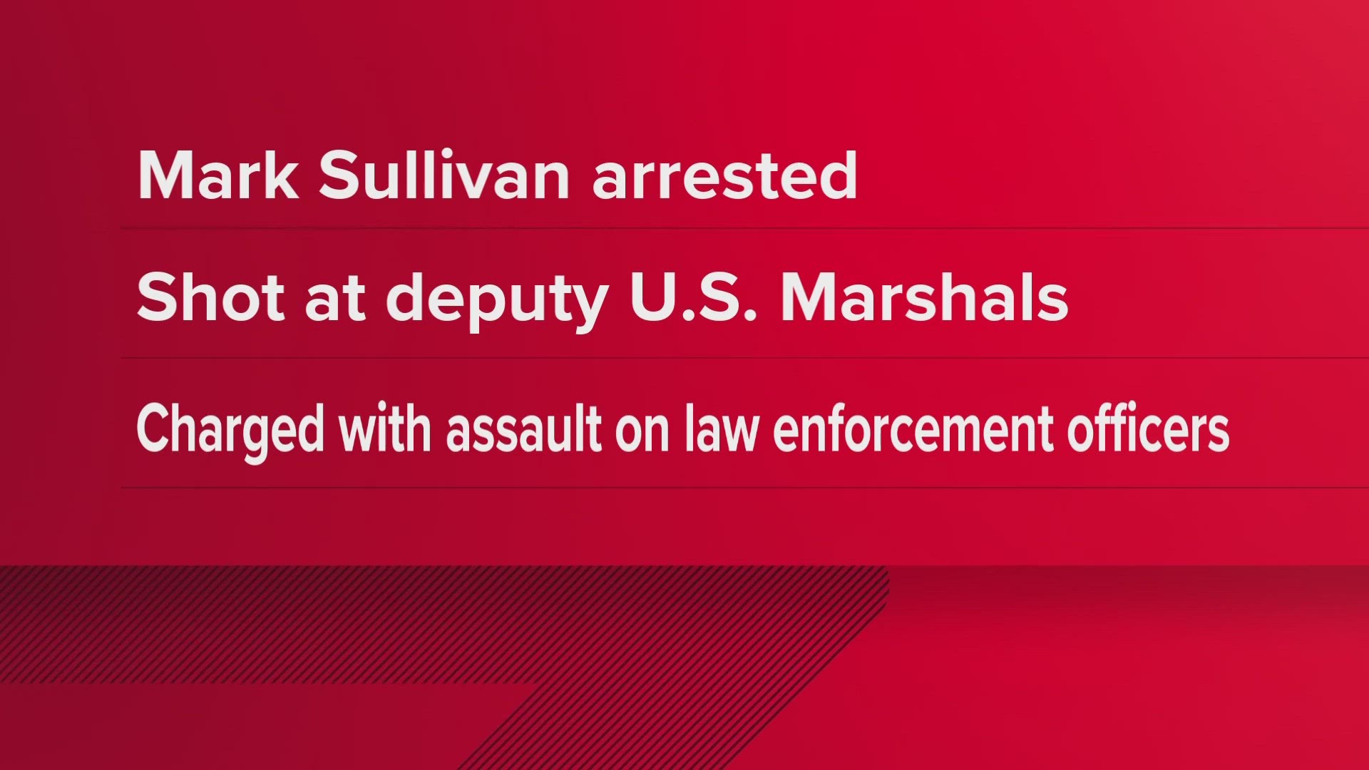 Officers were serving warrants on Mark Sullivan when he shot at them. Sullivan was wanted for probation violations and aggravated stalking in Knox County.