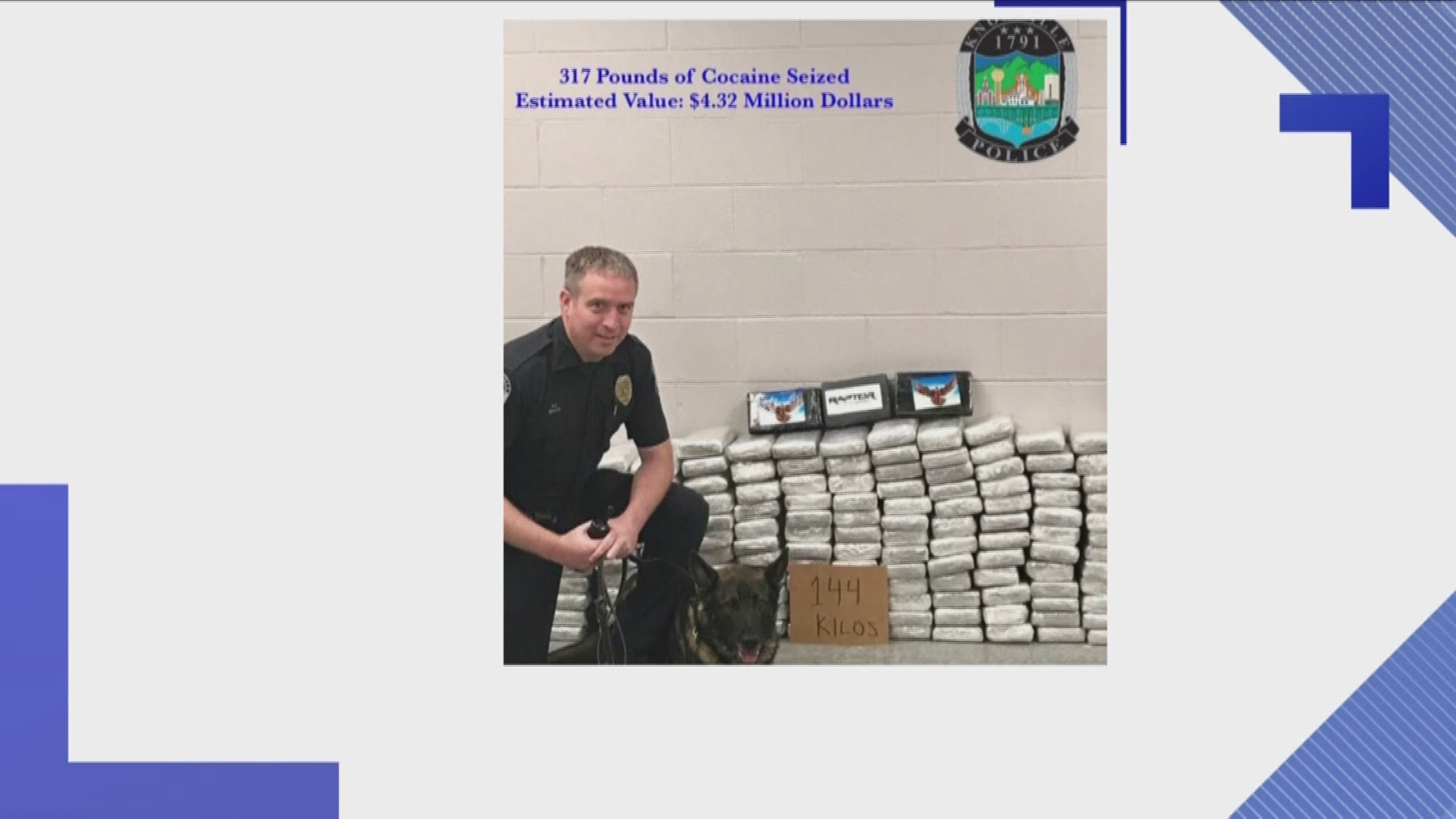 The Knoxville Police Department says it confiscated more than 300 pounds of cocaine from a West Knoxville business.