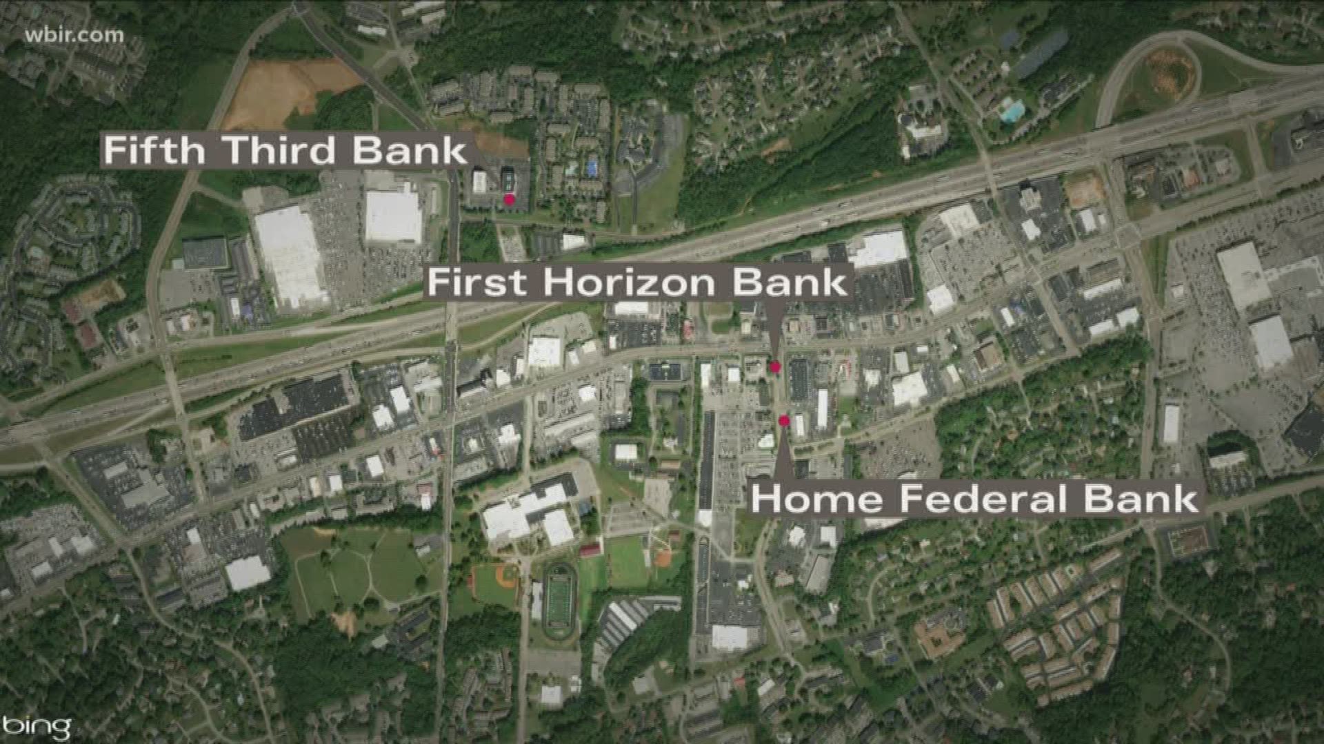 The 37-years-old man robbed the Home Federal Bank on Thursday, the First Horizon Bank on Friday and the Fifth-Third bank on Saturday.
