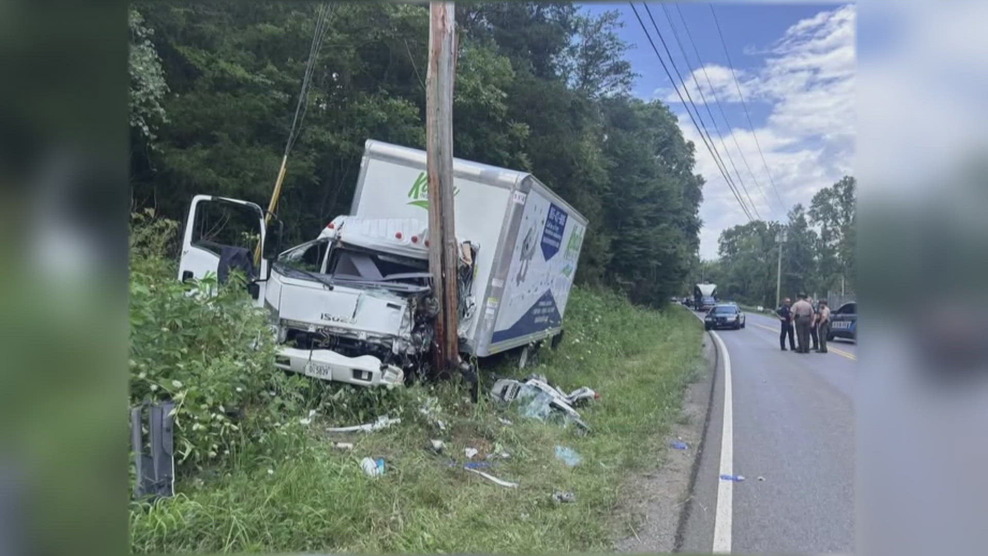 Tennessee State Troopers say Donnie Cogburn hit a utility pole on the side of the road. Investigators say he swerved to avoid hitting another vehicle.