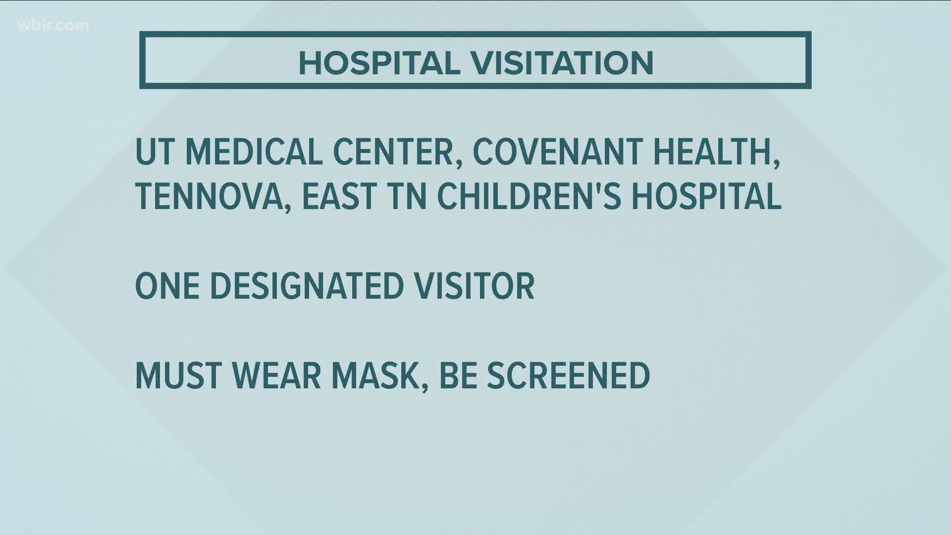 The four major hospital groups in Knoxville are updating visitor policies due to rising COVID-19 cases.
