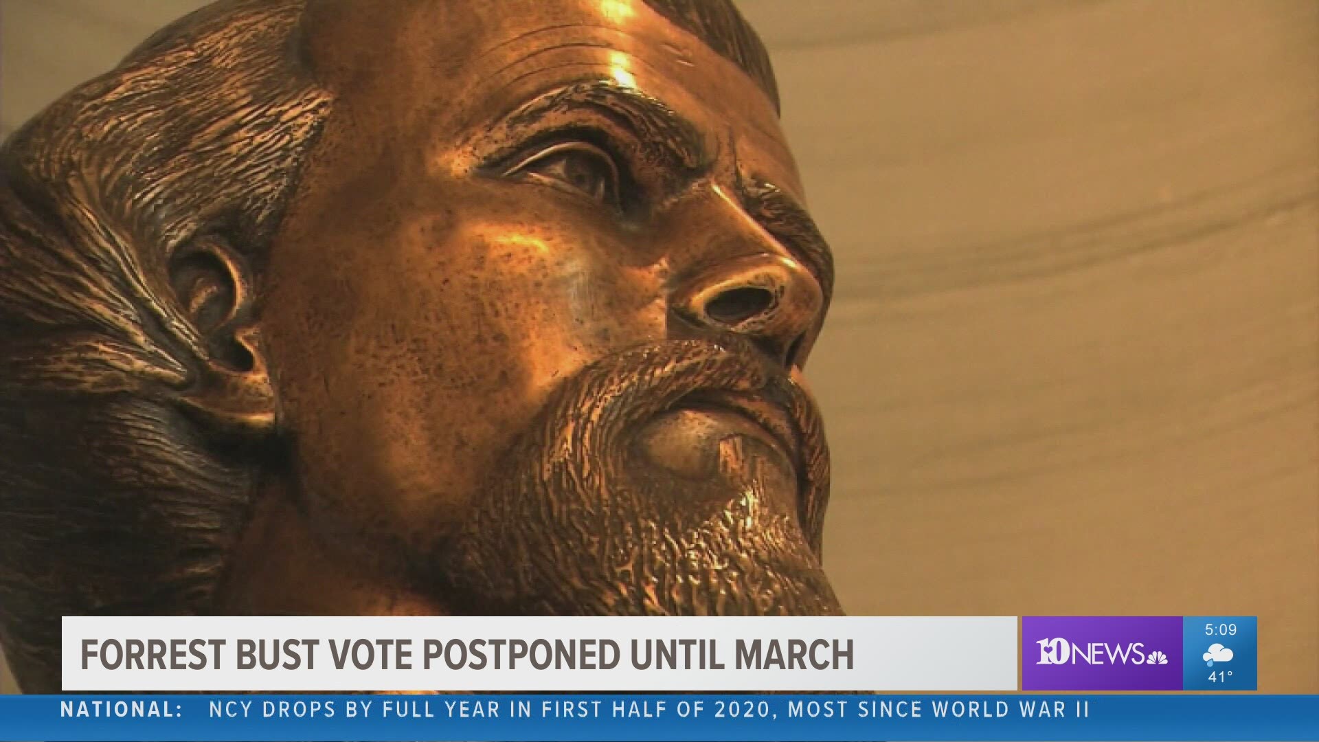 A commission meeting to remove the Nathan Bedford Forrest bust from the Capitol has been delayed until March.