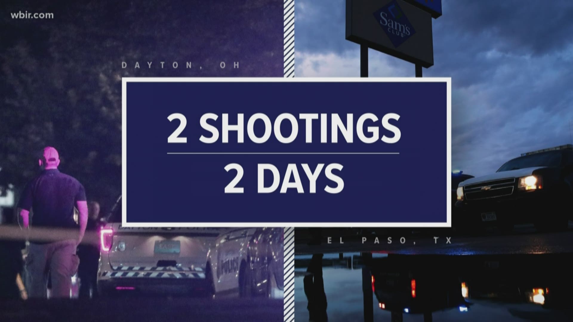 A total of 29 people are dead and more than 50 are hurt from the shootings. In El Paso, Texas on Saturday, a gunman walked into a Walmart and opened fire- killing 20. Then early Sunday morning in Dayton, Ohio- another gunman killed 9 people outside a bar.