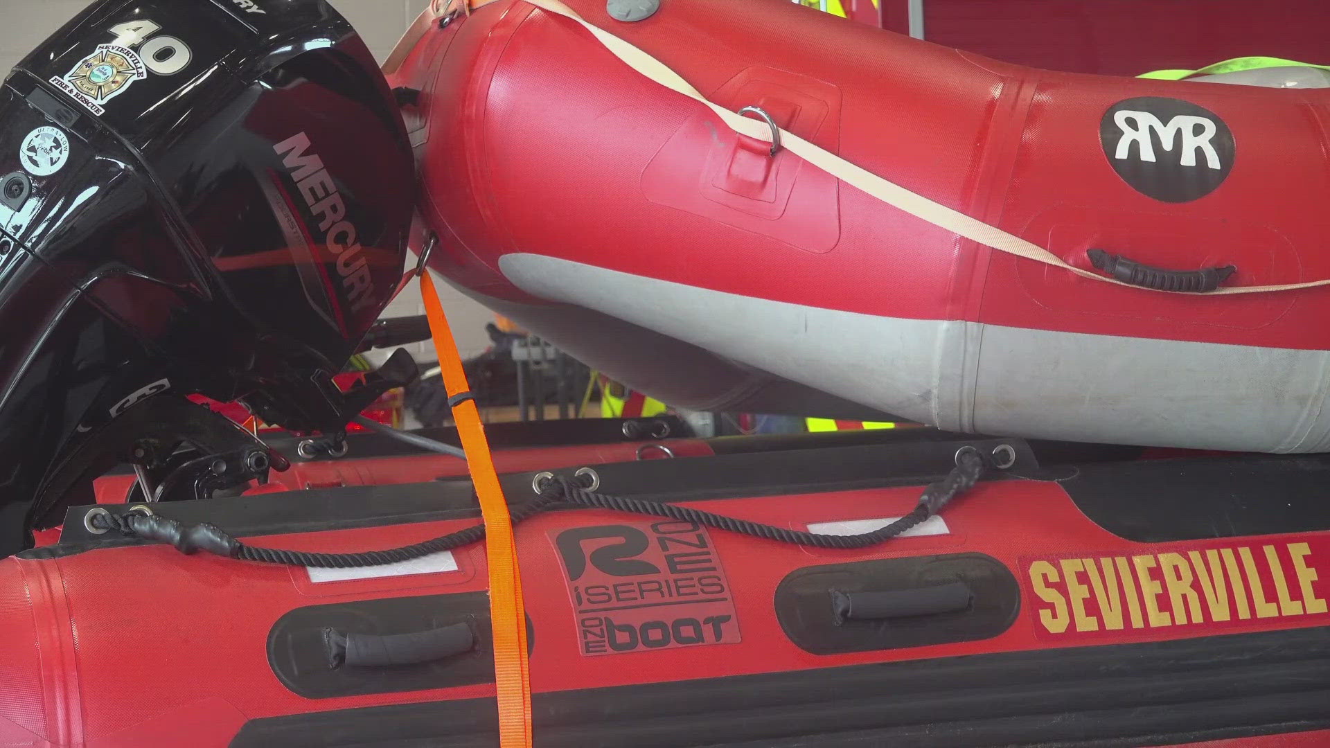 The Sevierville Fire Department was up early preparing boats and other supplies for emergency rescues.