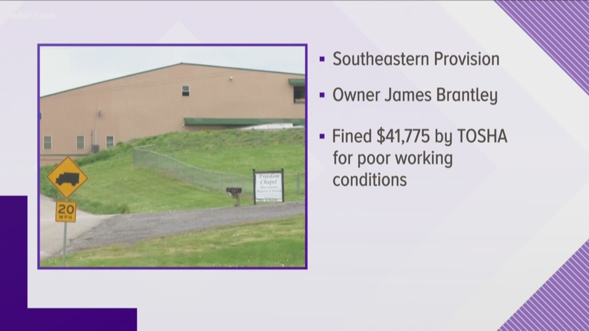 The owner of a Grainger County slaughterhouse must pay more than $40,000 in fines for unsafe working conditions.