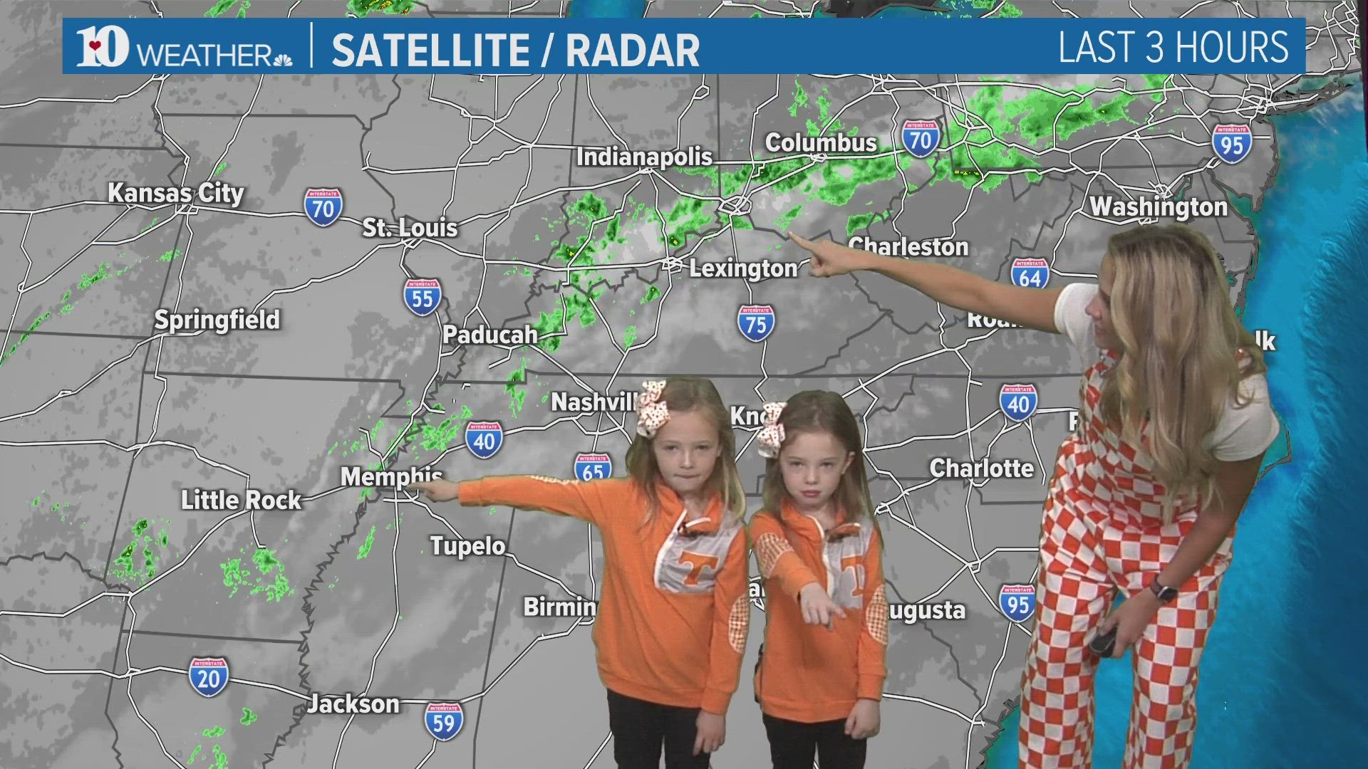 Vivian and Evelyn love learning about the weather and enjoy watching Rebecca give the forecast. They also want to be meteorologists someday.